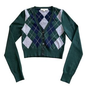 Favorite Daughter Plaid Cardigan in Green Size Small